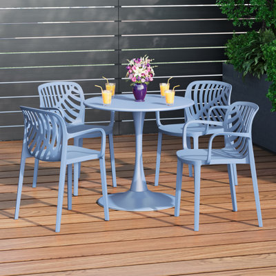 4-Person Outdoor Round Dining Set