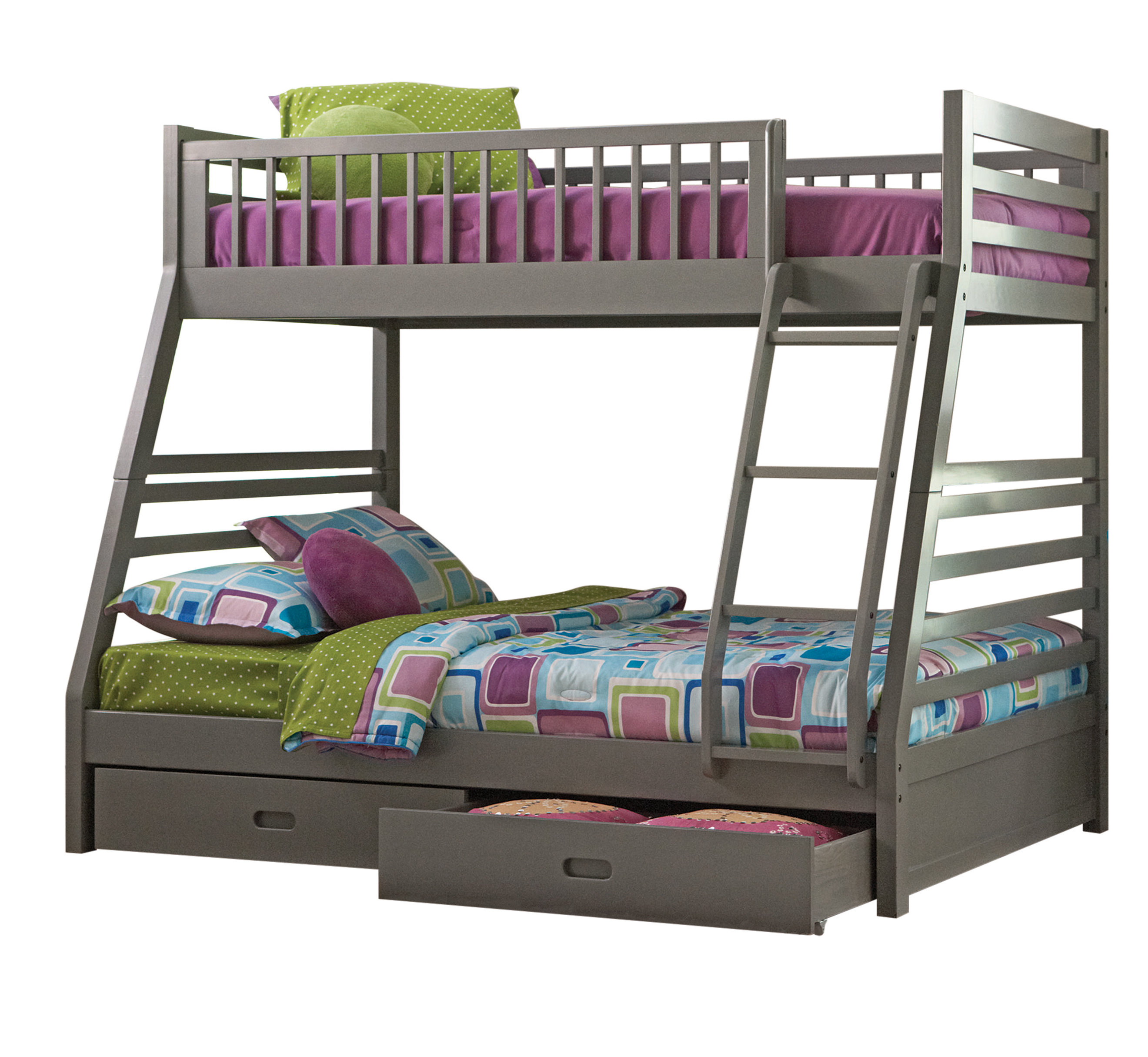 Harriet Bee Robbinsdale Twin Over Full 2 Drawer Standard Bunk Bed with ...