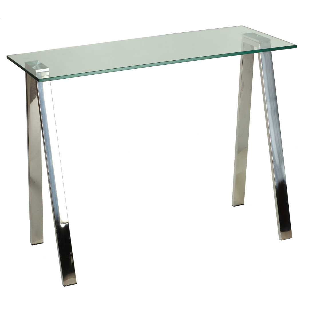 Sefield Glass Top Metal Base Writing Desk Orren Ellis