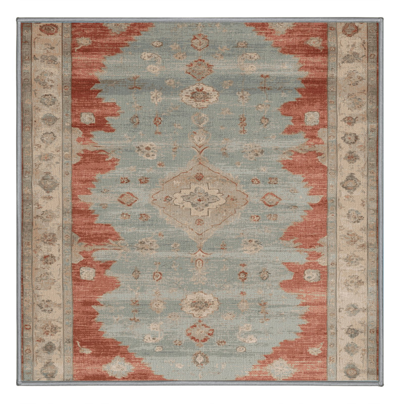 Machine Washable Overdyed Gray Area Rug, Square 3'