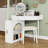 Vanity Desk with LED Mirror, Stool and Side Cabinet-1127168112