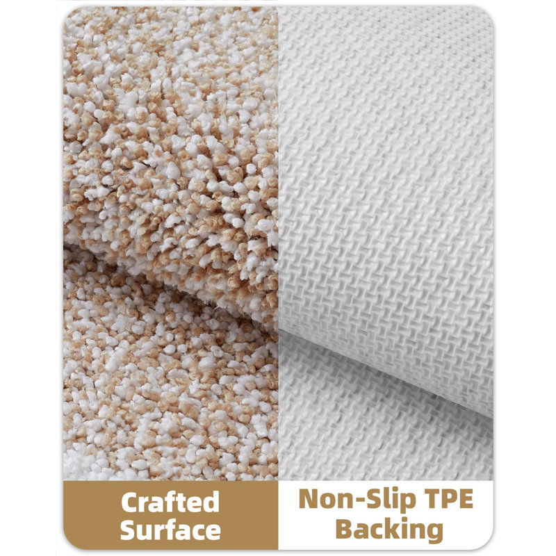 Tapis de bain avec envers antidérapant, L 24 po x l 16 po, Beige