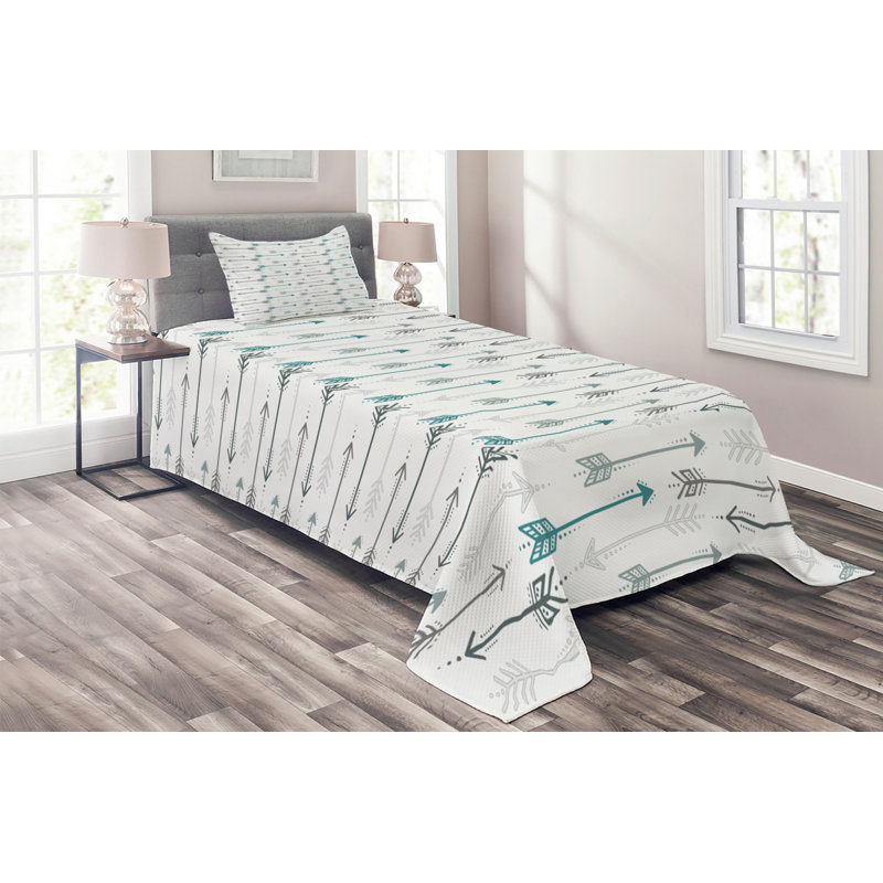 Love Modern & Contemporary Polyester Coverlet, Twin Bedspread + 1 Sham
