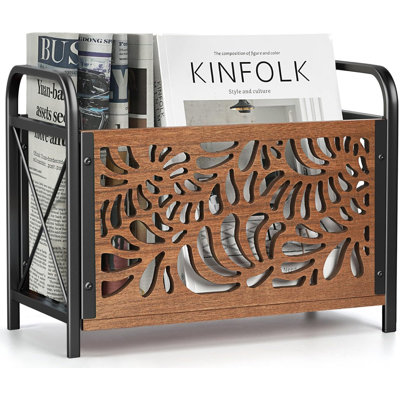 Magazine Rack Floor, Wood Magazine File Holder, Magazine Organizer, Album Storage For Vinyl Records, Farmhouse Magazine Storage Rack For Magazines, Ne