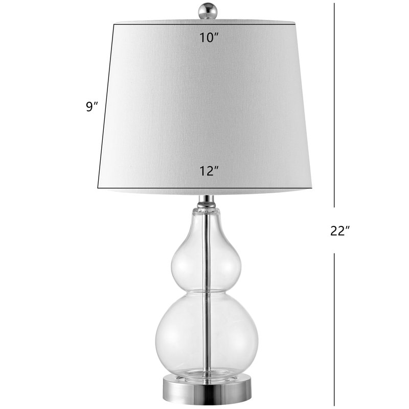 Ensemble de lampes de table 22 po Kaitlynn, Transparent