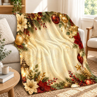 1Pcs Festive Christmas Blanket, Warm and Cozy, for Living Room, Sofa, Bedroom, Couch, Travel, Camping, Office, Home Decoration Gift