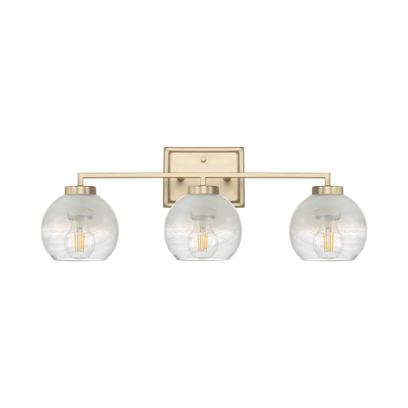 Ensemble de meuble-lavabo 3 lumières avec abat-jour albâtre Nella, Bronze champagne brossé