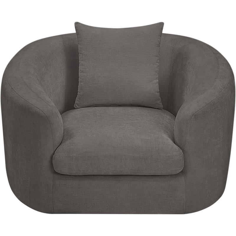 Chaise en tissu Penelope Chenille, Tissu gris chenille