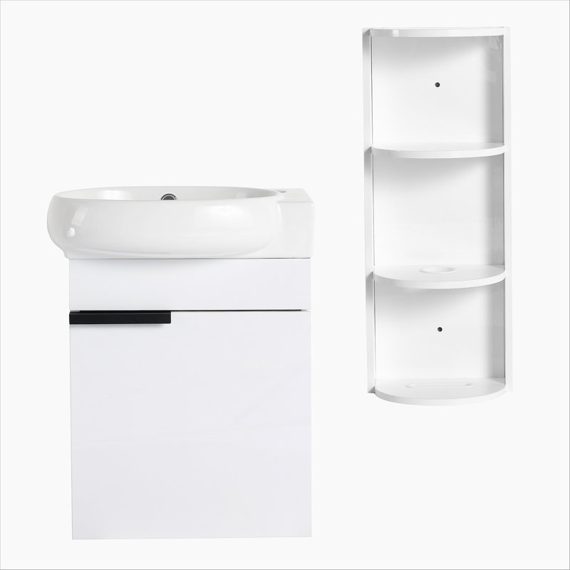 Meuble-lavabo avec lavabo et support de rangement pour petite salle de bain