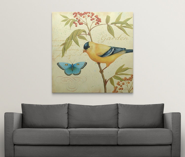 « ii », reproduction d’impression sur brissonnet, Garden Passion, H 35 po x l 35 po x P 1,5 po, Toile