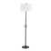 Shadow Contemporary Floor Lamp In Black Steel With White Linen Shade By Lumisource