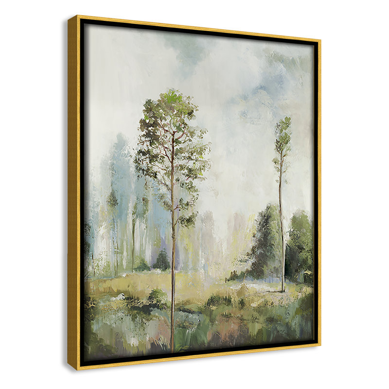 «Teton Tall Green Trees I» par Teton Pearce, reproduction sur toile flottante, H 11,5 po x l 9,5 po, Gold