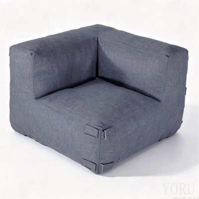 Canapé d'angle modulaire une place avec housse amovible d'aspect lin