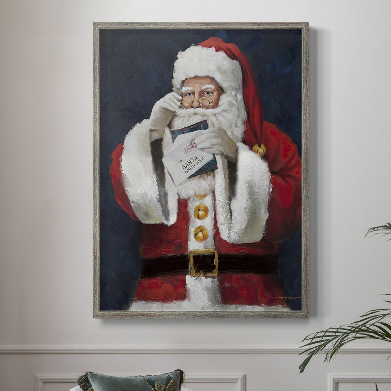 Lettre au père Noël, reproduction encadrée - bois massif, H 11 po x l 9 po