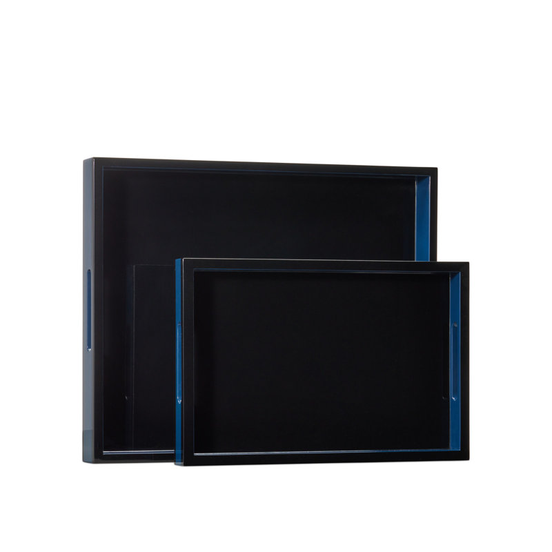 Lacquer Wood Decorative Tray, Navy