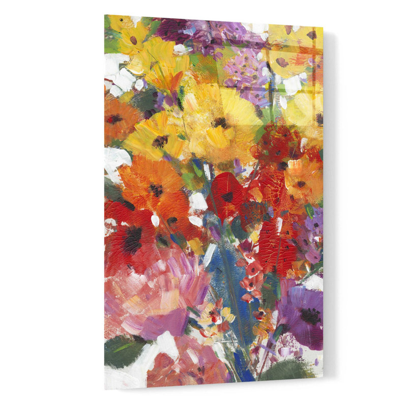 «Fresh Floral II» par Tim O'Toole, art mural en verre acrylique, H 24 po x l 16 po x P 0,2 po