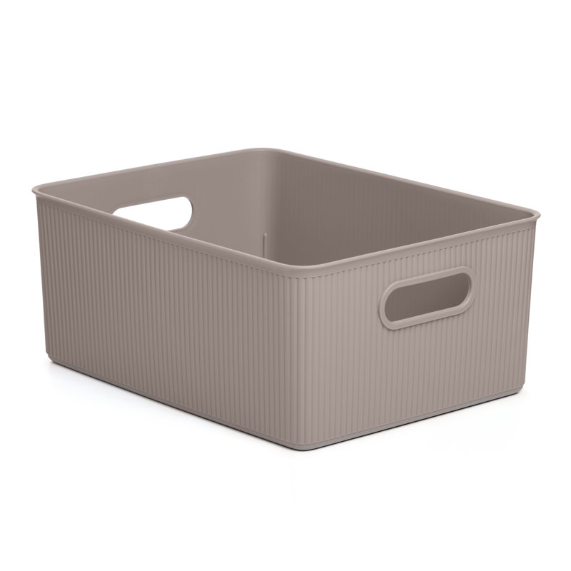 Cube en plastique, Taupe, H 6,25 po x l 15 po x P 12 po