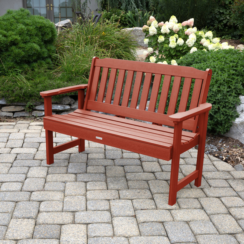 Banc de jardin en plastique Arbnora, Rouge rustique