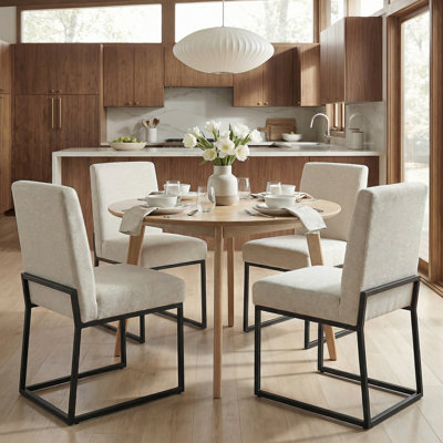 19.9" H Chenille Upholstered Side Chair (Set Of 4)