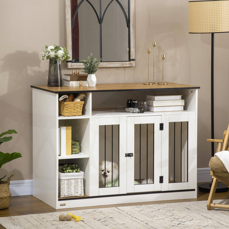 Versatile Dog Crate Furniture with Adjustable Shelf for Medium and Large Dogs