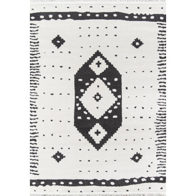 Tapis ivoire / noir Metro