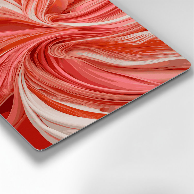 Abstraction numérique 5, art mural en métal rouge, H 14 po x l 11 po