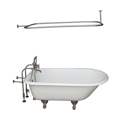 67'' x 30'' Freestanding Soaking Cast Iron Bathtub