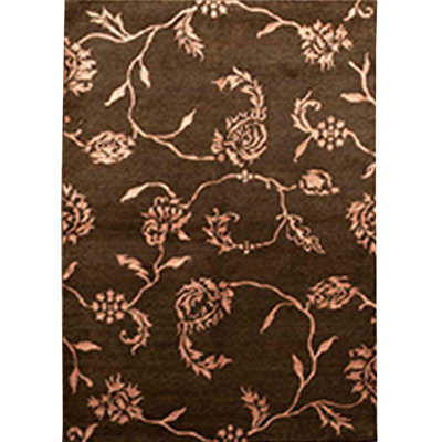 Himalayan Floral Area Rug in Dark Brown