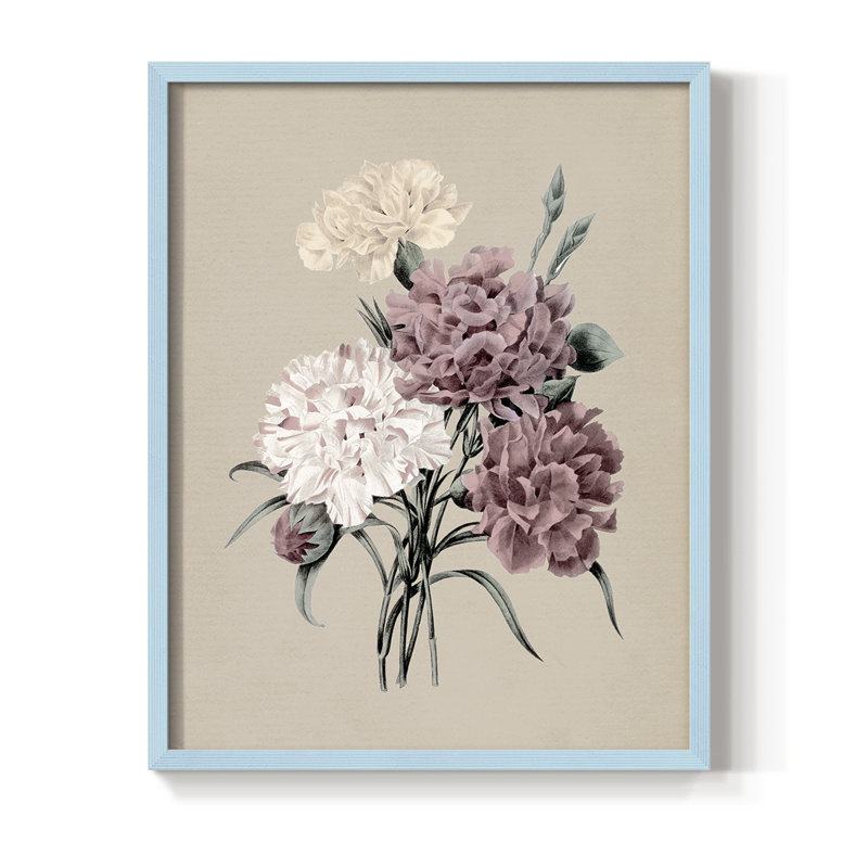 Antique Botanical I, reproduction encadrée - bois massif, H 21 po x l 17 po, Bleu