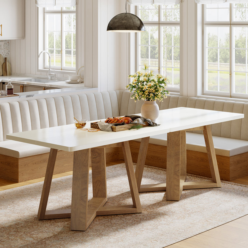 47" Rectangle Dining Table With Crossed Base (2 Pcs)