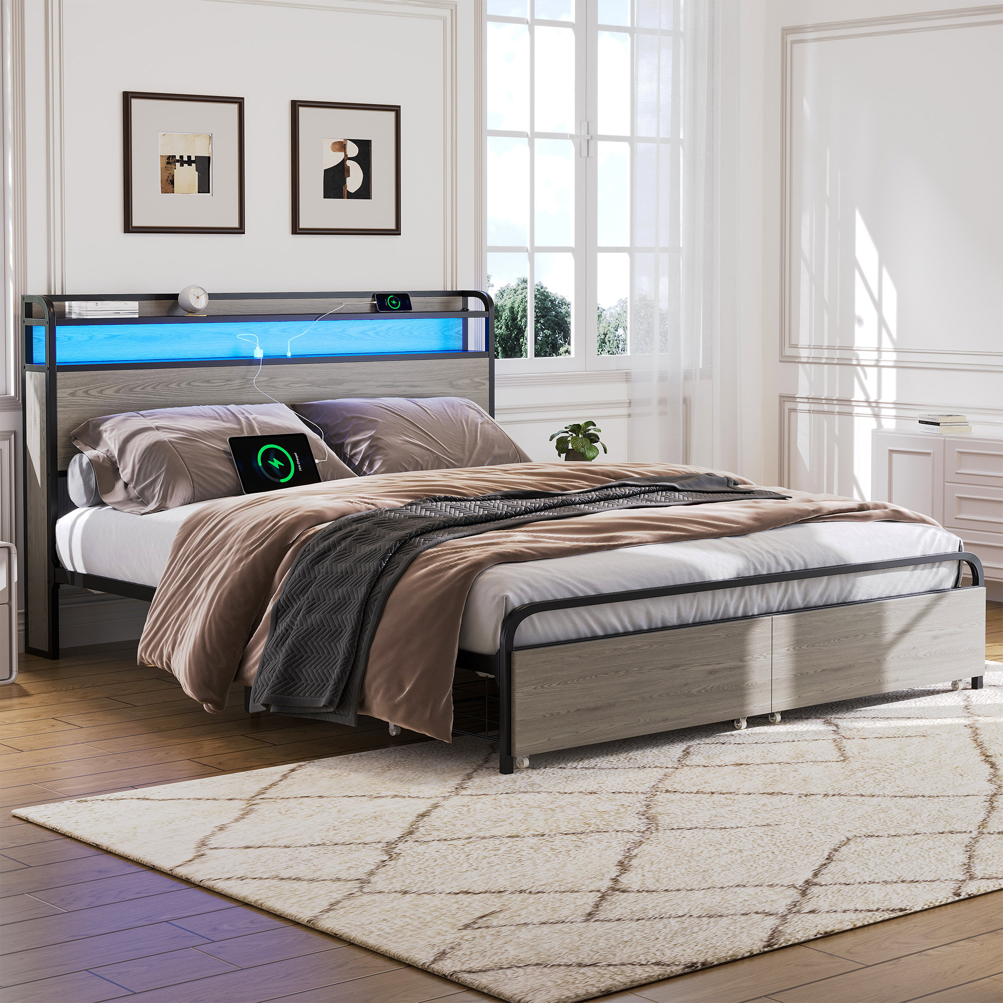 Trent Austin Design® Pullum Metal Standard Storage Bed | Wayfair