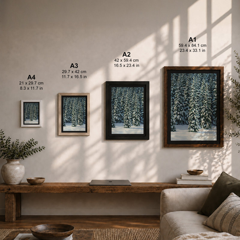 Quiet Northern Forest Scandinavian - Print, Unframed, A4 - 29.7 x 21.0 cm