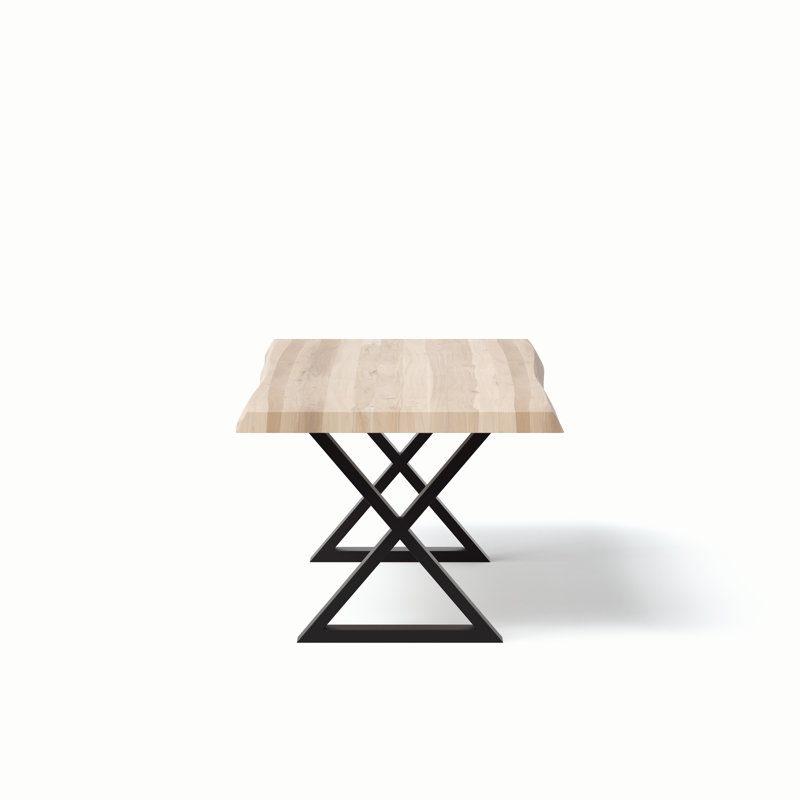 Brooks X Base Dining Table, 29.75"H x 79"L x 40"W, Black, White Wash