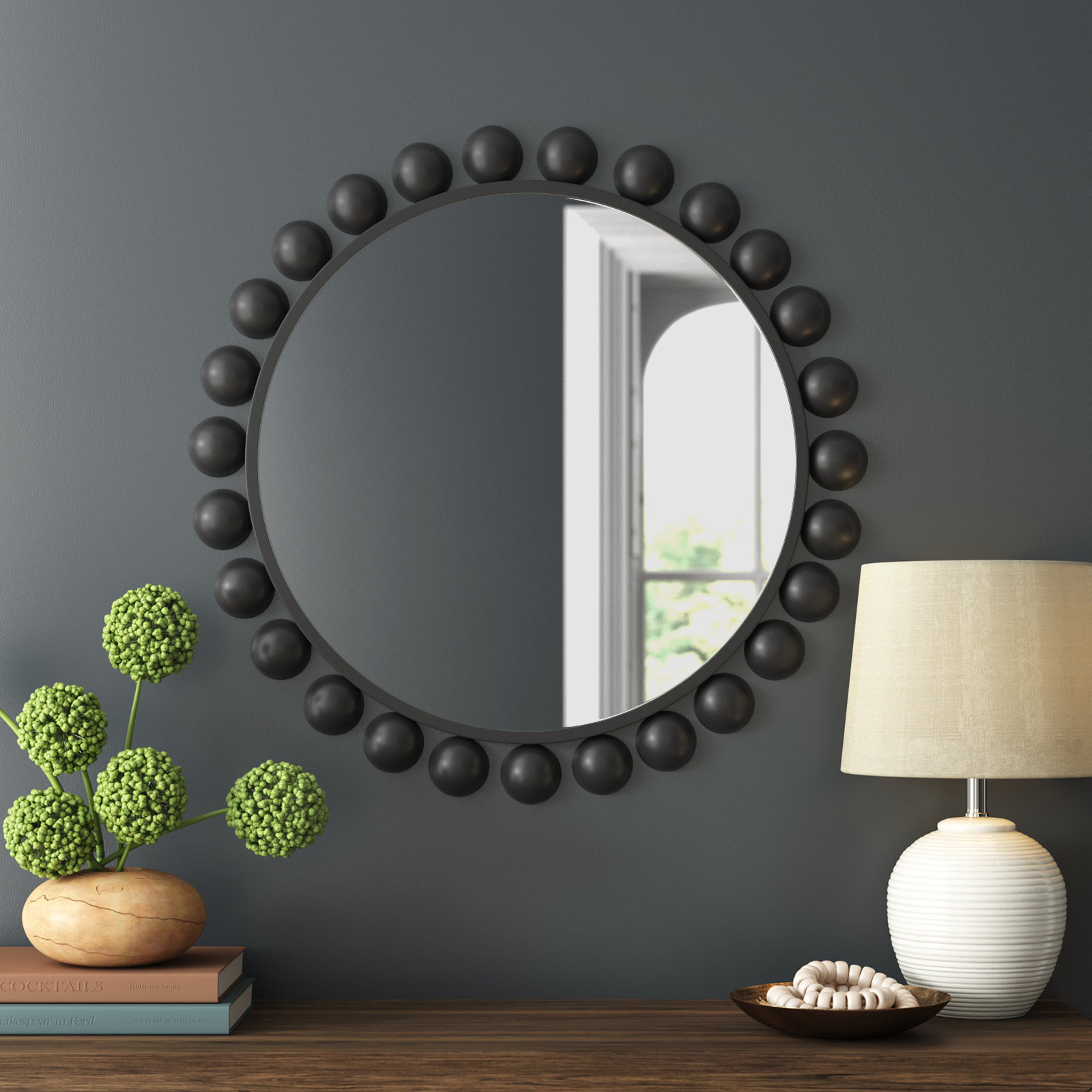 Asana 34" Accent Mirror, Black