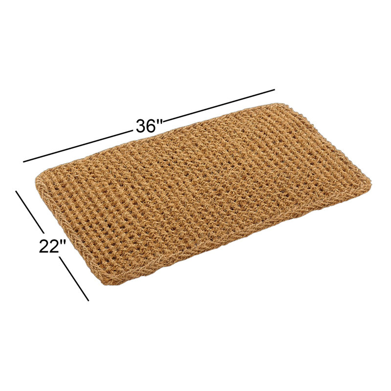 Jasper Handmade Coir Indoor/Outdoor Doormat , Rectangle 1'10" x 3'