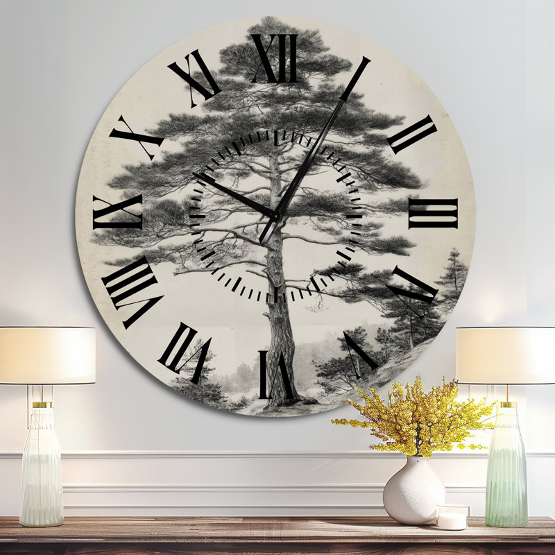 Horloge murale rétro en métal pin, Surdimensionné