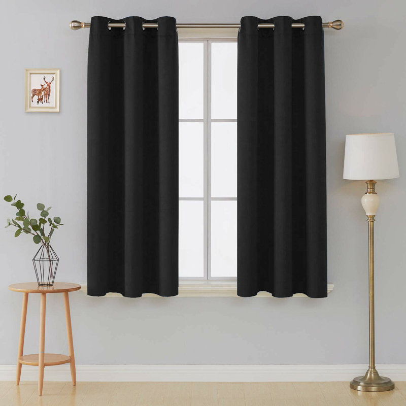 Frasco Blackout Curtain Pair, Black, 116.84cm Width x 137.16cm Drop