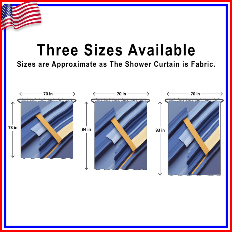 Rideaux de douche Blue Lines, 70in W x 84in H