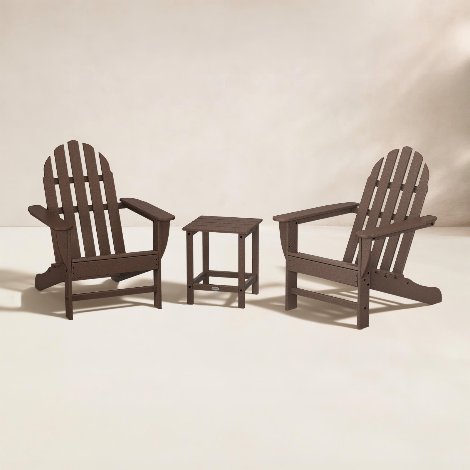 POLYWOOD® Classic Adirondack 2-Person Patio Seating Group, Mahogany
