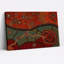 Art mural sur toile rouge et vert avec cercles concentriques-2014341874