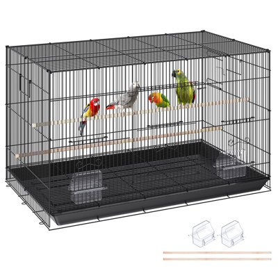 30 Inch Large Bird Cage For Parakeets, , Small Parrots, , Lovebirds, And . Featuring Roomy Living Space, Carbon Steel Construction, Secure Door, Easy - To Clean Mesh Grating Parrot With Rolling Stand