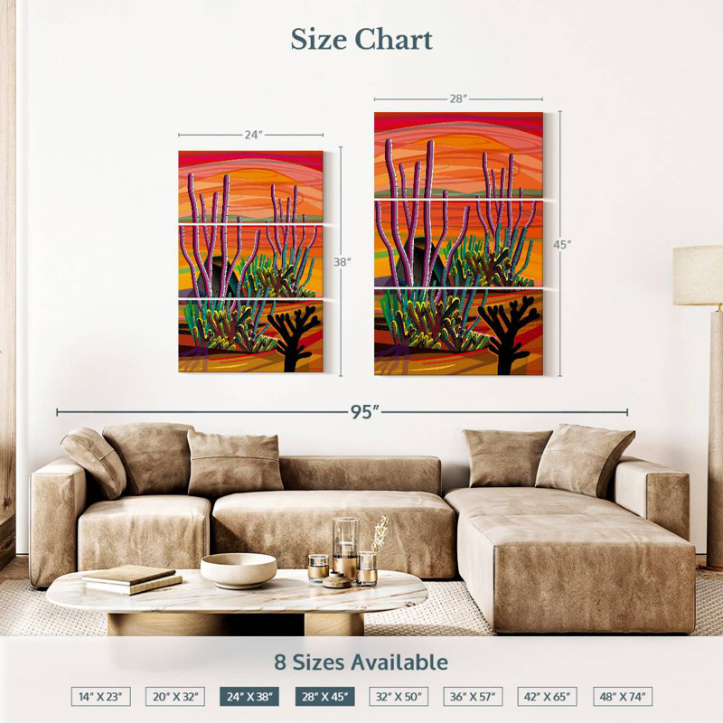Harnek Wild Desert Cactus, H 38 po x l 24 po