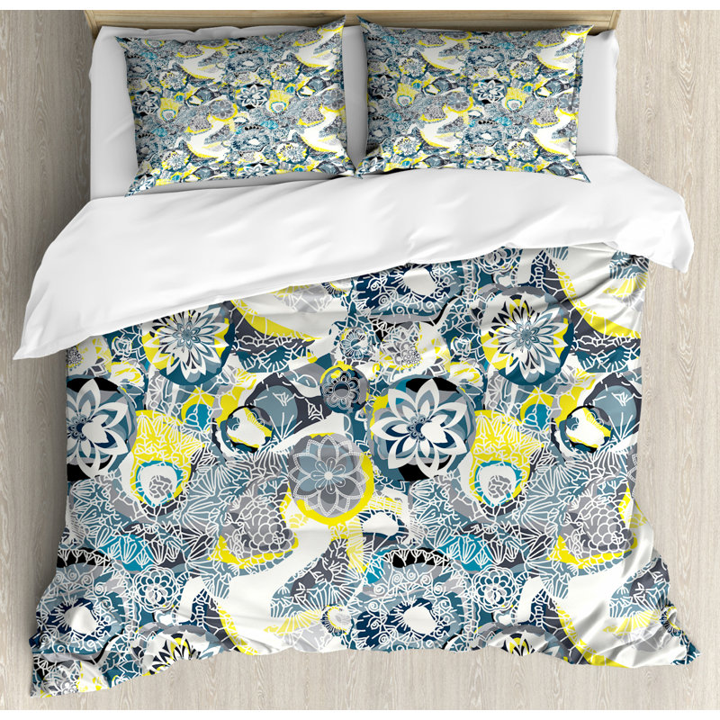 Eclectic Polyester Floral Duvet Cover
