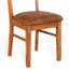 Ensemble de 2 chaises de salle à manger Marv, dossier à échelle, siège de selle, bois brun clair