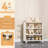Cream-Coloured Plastic Shoe Rack With 8 Shelves, Movable Storage Cabinet For Home And Dorm