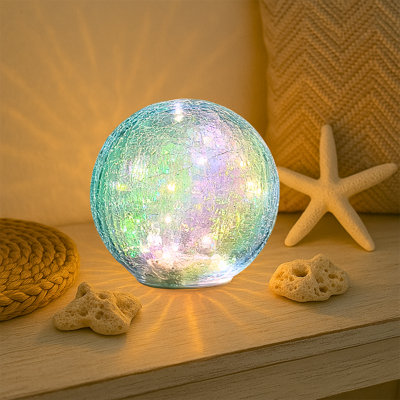 Crackle Globe Led Lamp,lighted Glass Orb For Festival Christmas Decoration,gold Mercury Glass Ball Light,night Light, Birthday, Halloween, Christmas, Centerpieces-decorative Gift For Living Room