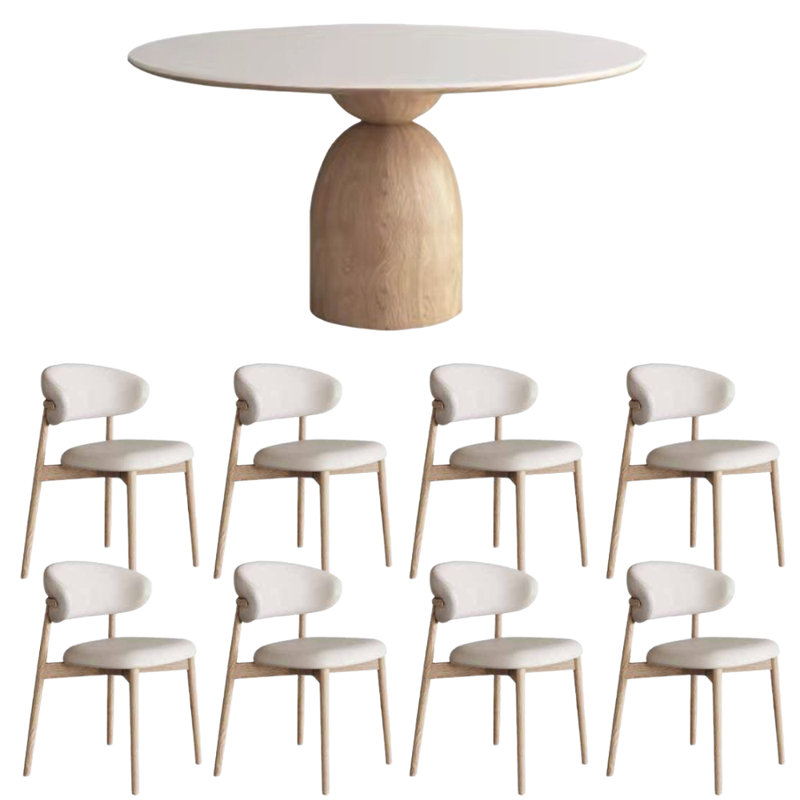 Ensemble de chaises rondes en bois massif, H 29,5 po x L 59 po x l 59 po