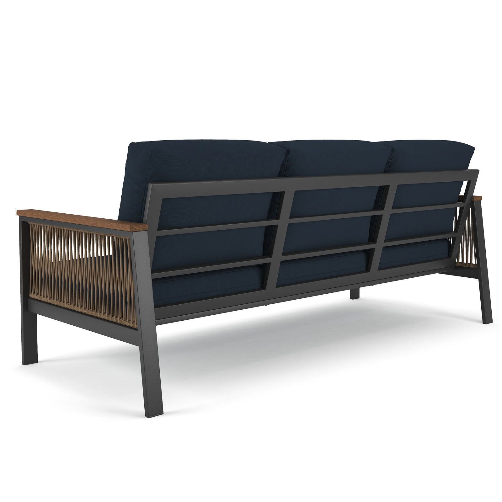 Townsend 80" Sunbrella® Patio Sofa, Canvas Navy Sunbrella® Canvas, Gray/Brown