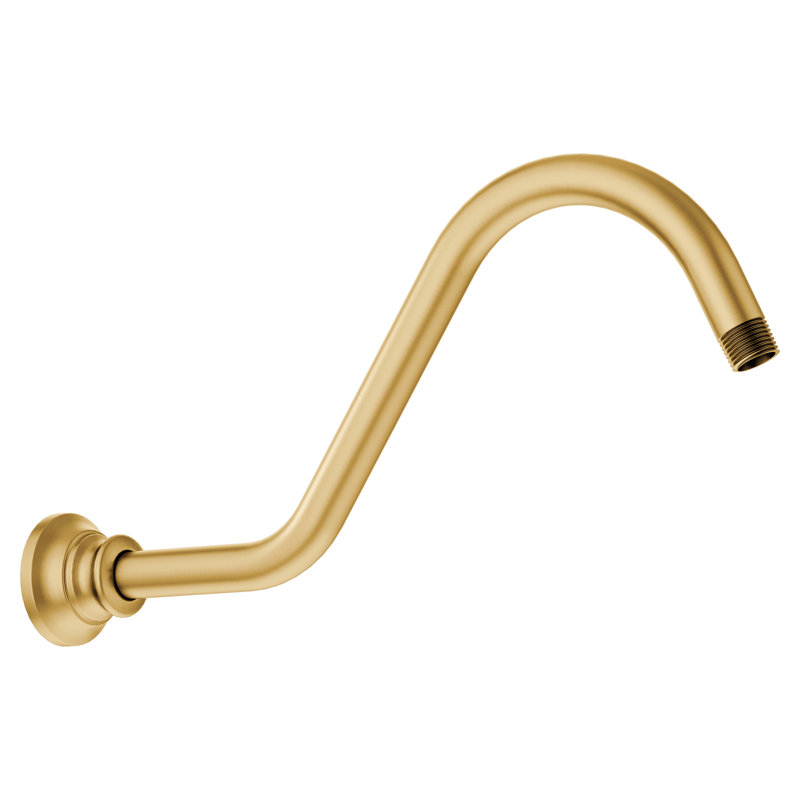 Waterhill Rainfall Spout and Flange Kit, Brushed Gold