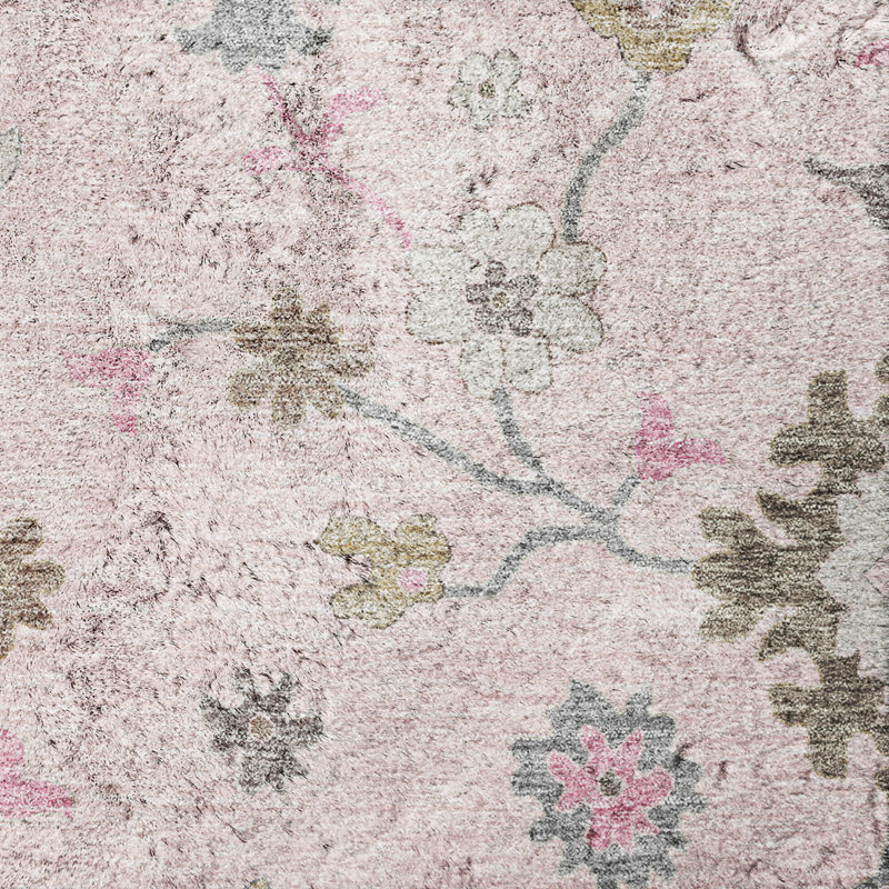 Tapis Oushak Dream Shag ADS753, lavable à la machine, de qualité supérieure, Pink, 10' x 14'